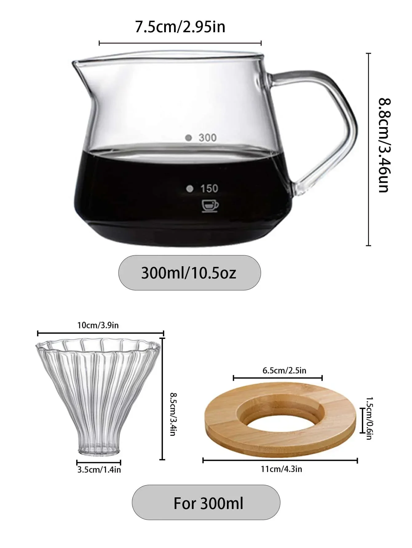 Punana 600ml Pour Over Coffee  - огляд і ціна Coffee Equipment Pour Over